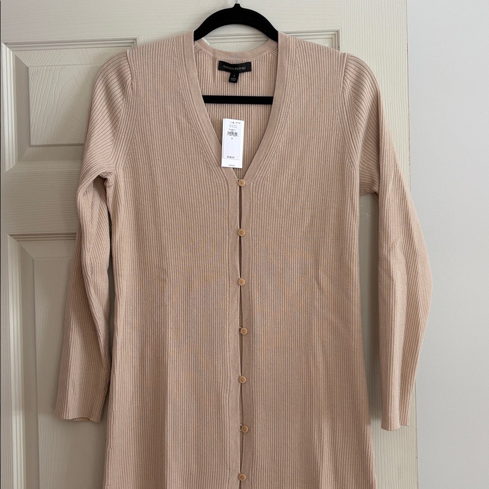 Banana Republic camel Button-Up Sweater/sweater dress size small